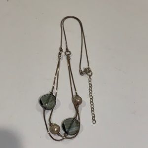 Sterling Silver 925 Faceted Crystals Necklace